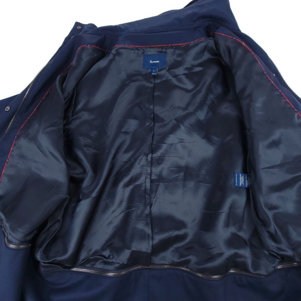 NEW Faconnable Wool Parka Trench Coat Hooded Jacket Quiet Luxury Large Navy Blue - Picture 11 of 14